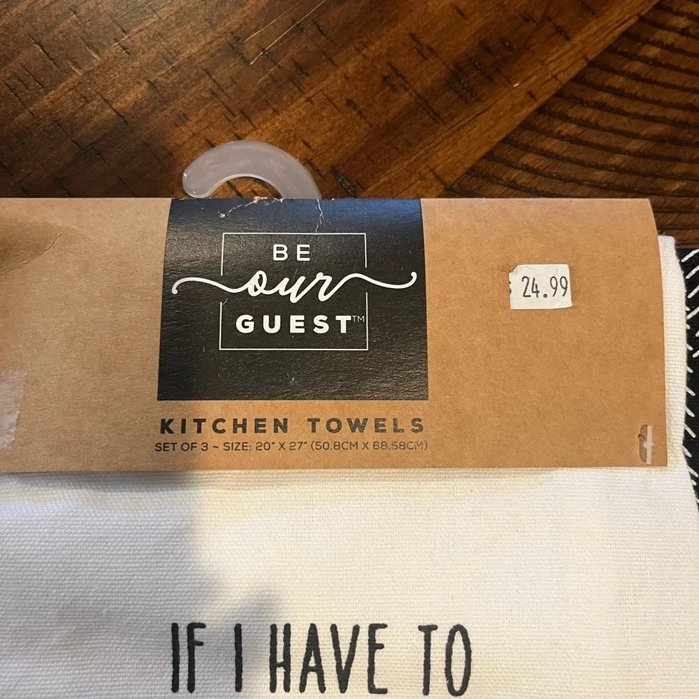 Black and White 3pc Hand Towel Set